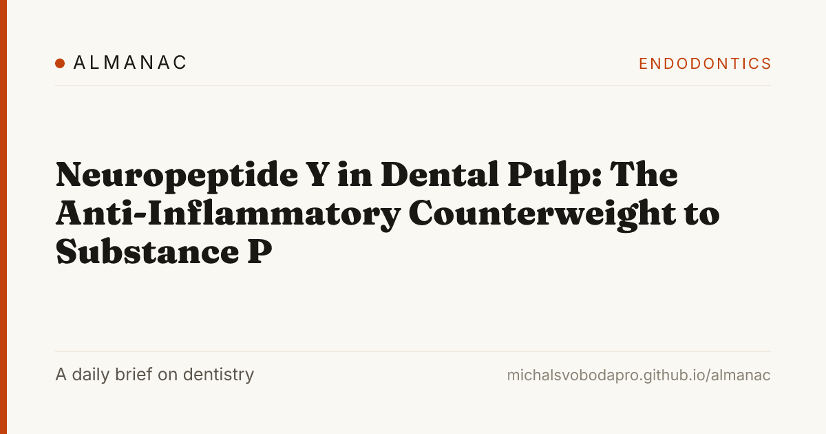 Neuropeptide Y in Dental Pulp: The Anti-Inflammatory Counterweight to ...